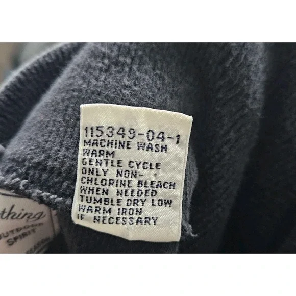 Vintage 90s GAP Faded Blank Ribbed Knit Turtleneck Sweater Gray Mens Xl - Picture 6 of 8